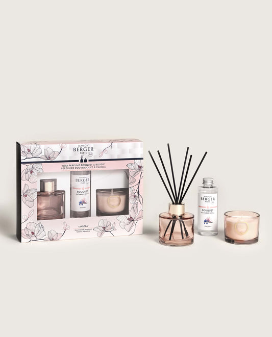 Bolero Liliflora Mini Duo Bouquet & Candle