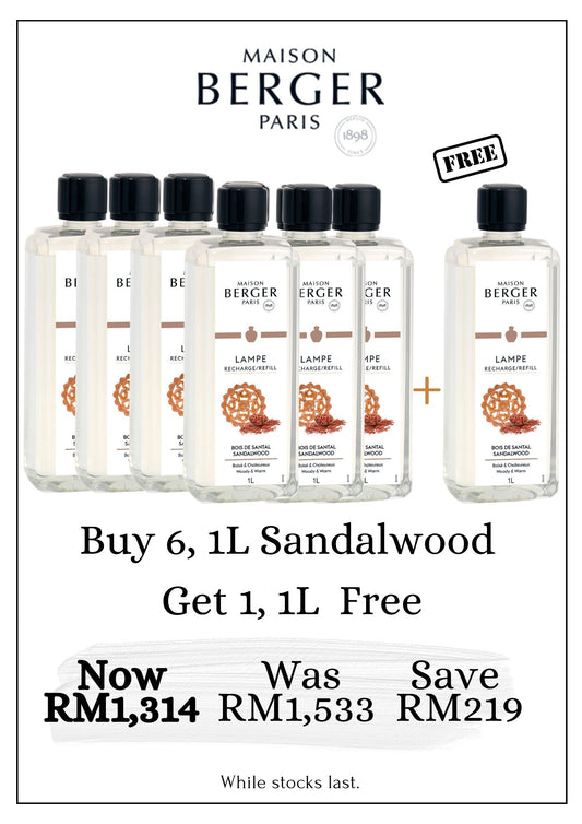 Buy 6 Get 1 Free • Sandalwood Lampe Refill Bundle